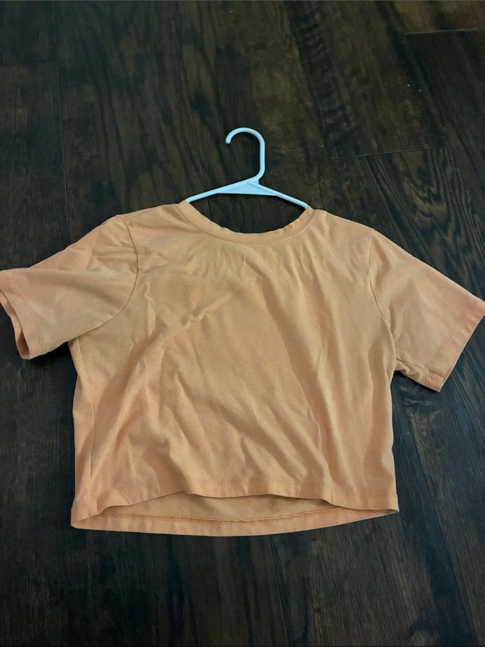 Peach Short Sleeve Cropped Tee - Classic Everyday Crop Top - Picture 2 of 2